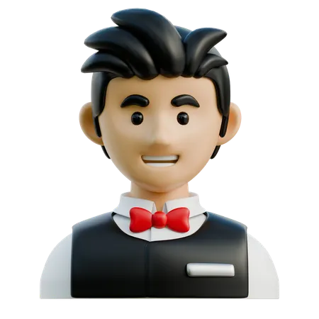 Male Waiter  3D Icon