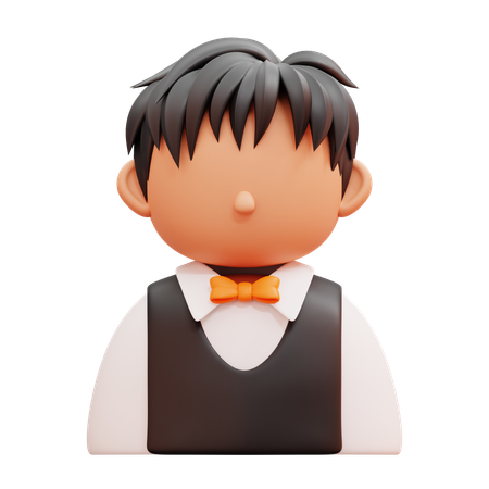 Male Waiter  3D Icon