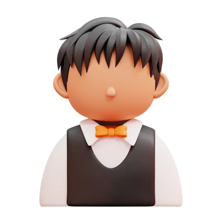 Male Waiter  3D Icon