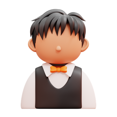 Male Waiter  3D Icon