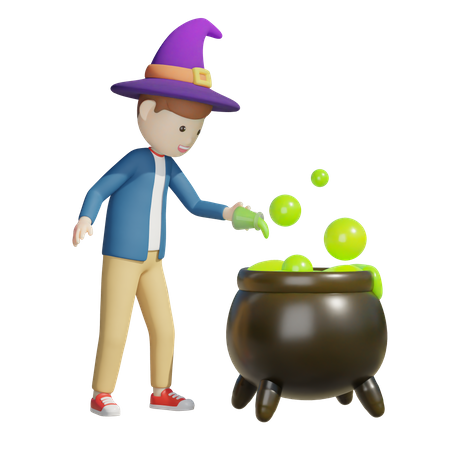 Male witch  3D Illustration