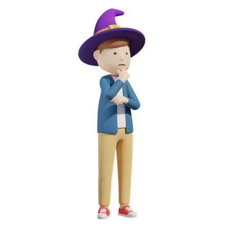 Male witch 3D Illustration
