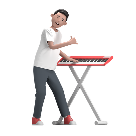 Male With Keyboard  3D Illustration