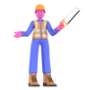 Male Worker Holding Hacksaw