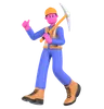 Male Worker Holding Pickaxe