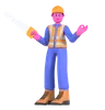 Male Worker Holding Saw