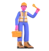 Male Worker Holding Tool Box