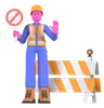 Male Worker Showing Stop Sign