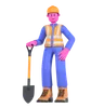 Male Worker With Shovel