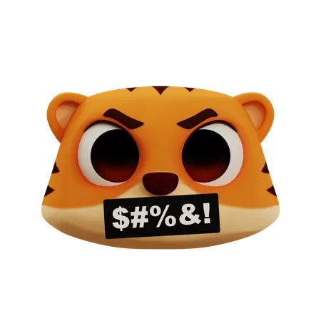 Emoji de malédiction du tigre  3D Icon