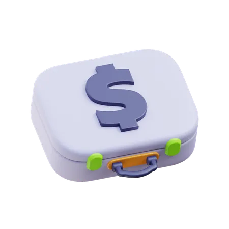 Maleta de dinero en dólares  3D Icon