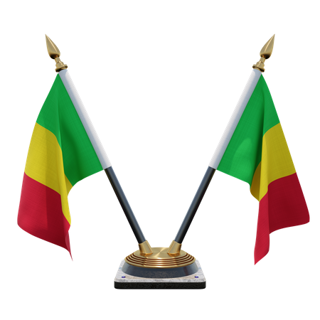 Porte-drapeau double bureau mali  3D Flag