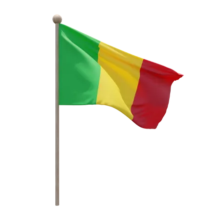 Mali Flagpole  3D Flag