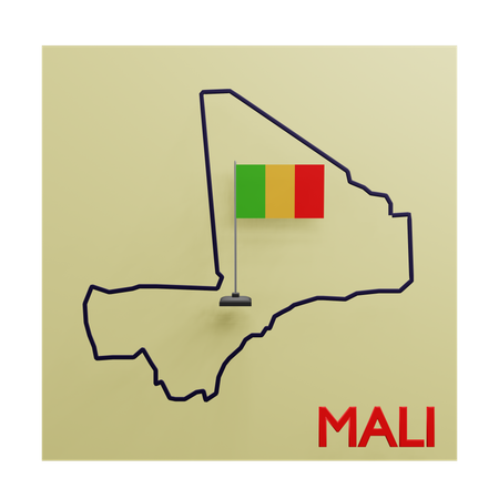 Mali map  3D Icon