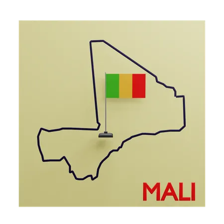 Mali map  3D Icon