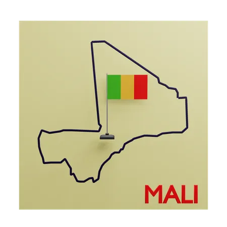 Mapa do Mali  3D Icon