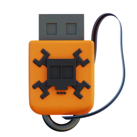 Ilustracion 3 D USB Defectuoso 3D Icon
