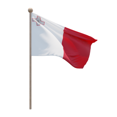 Malta Flagpole  3D Flag