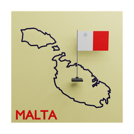 Malta map  3D Icon