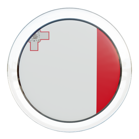 Malta Round Flag  3D Icon