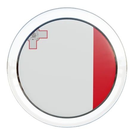 Malta Round Flag  3D Icon