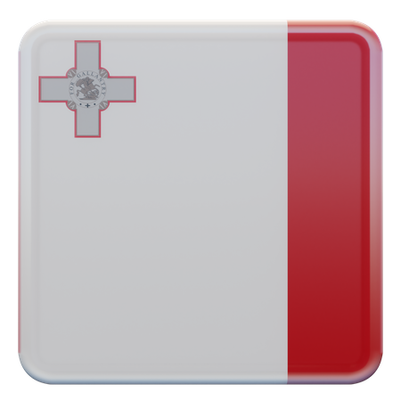 Malta Square Flag  3D Icon
