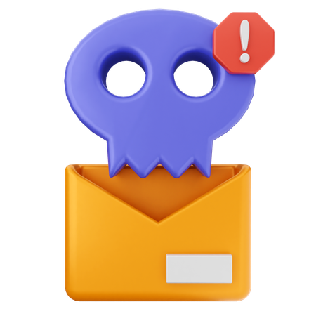 Malware e-mail segurança na internet  3D Icon