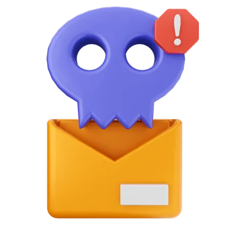 Malware e-mail segurança na internet  3D Icon