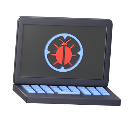 Malware en la computadora portátil  3D Icon