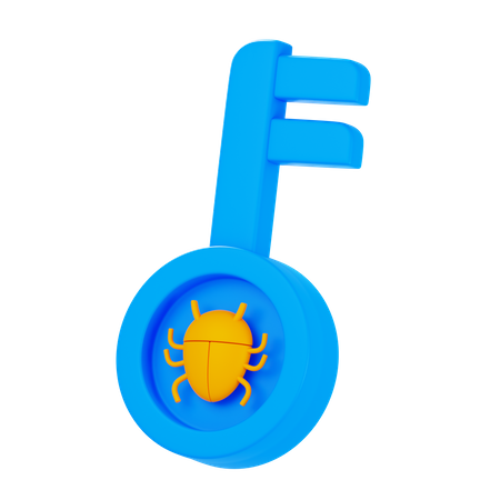 Malware Key  3D Icon