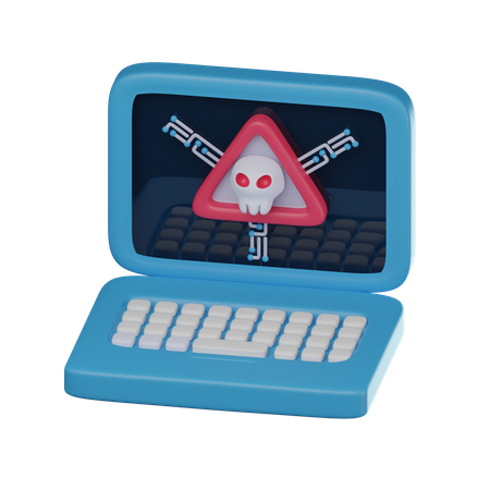 Malware Laptop  3D Icon