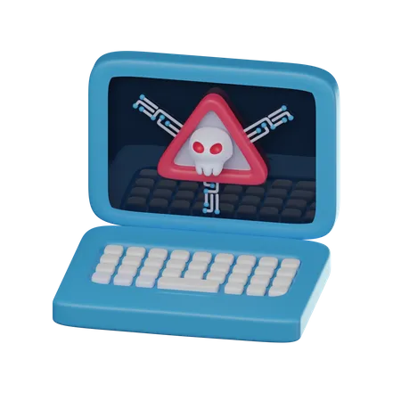 Malware Laptop  3D Icon