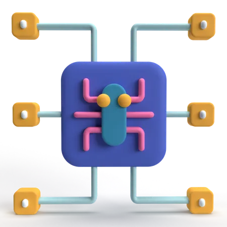 Malware Network  3D Icon