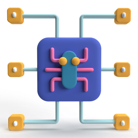 Malware Network  3D Icon