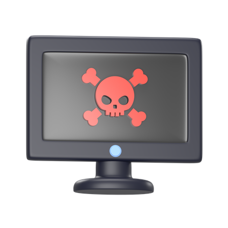 Pantalla de PC con malware  3D Icon