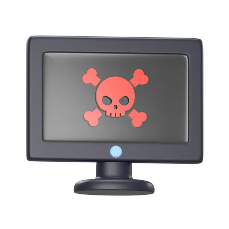 Pantalla de PC con malware  3D Icon