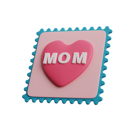 Timbre de la poste de maman  3D Icon