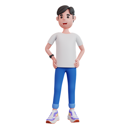 Man Act Cool  3D Illustration