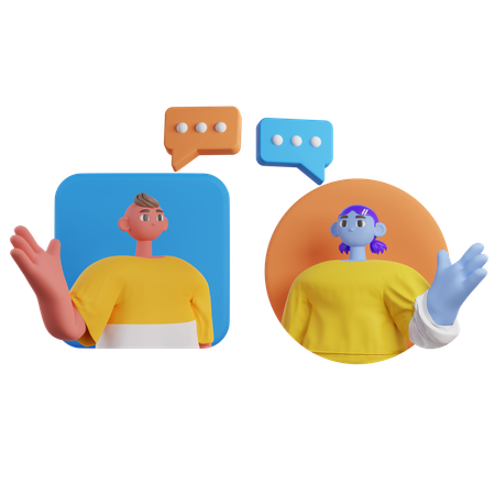 Man And Woman Bargain With Each Other  3D Illustration