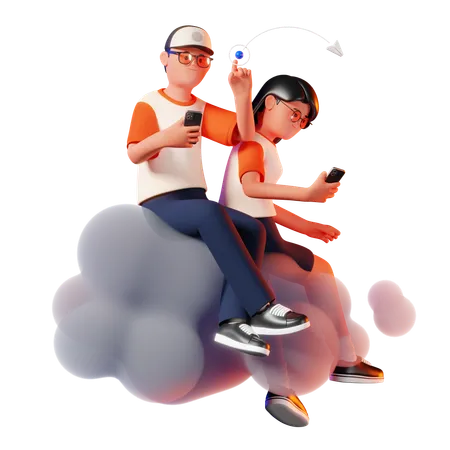 Man And Woman Communicating Via Digital 3 D Illustration 3D Illustration