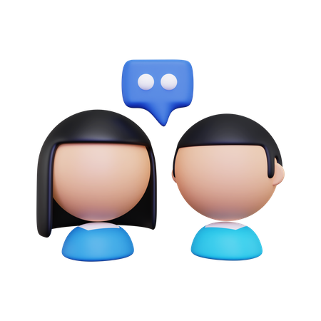 Man and woman doing discussion  3D Illustration