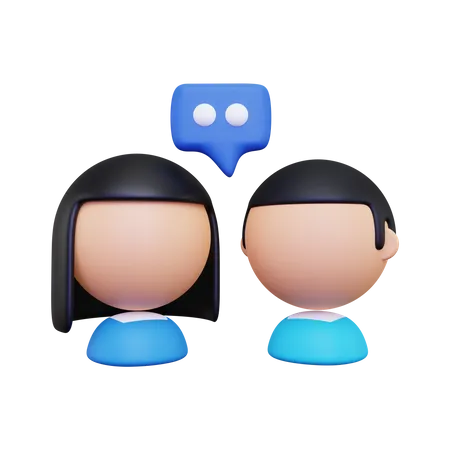 Man and woman doing discussion  3D Illustration