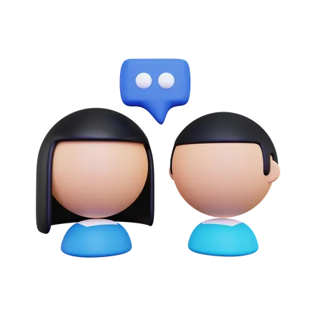 Man and woman doing discussion 3D Illustration