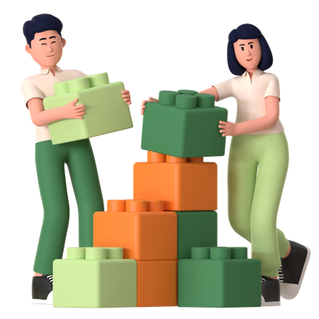Man And Woman Doing Product Development  3D Icon