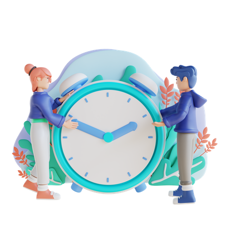 Man and woman making schedule  3D Icon