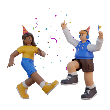 Man and women Dancing  3D Icon