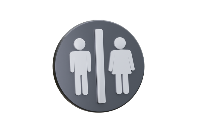 Man And Women Toilet  3D Icon