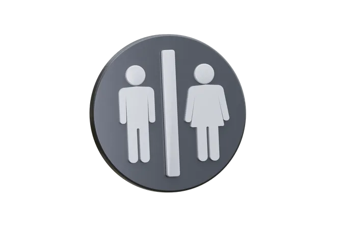 Man And Women Toilet  3D Icon