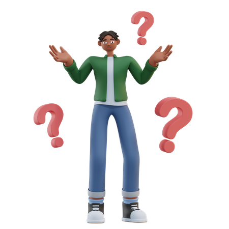 Man asking question  3D Illustration