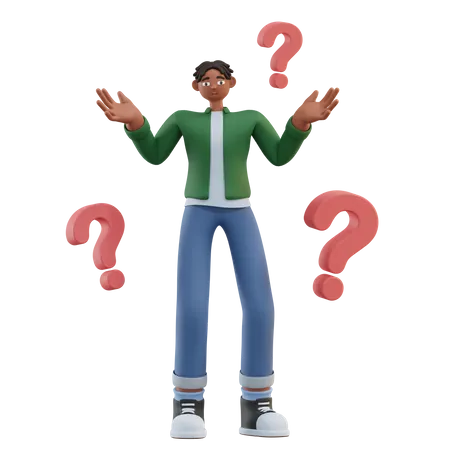 Man asking question  3D Illustration